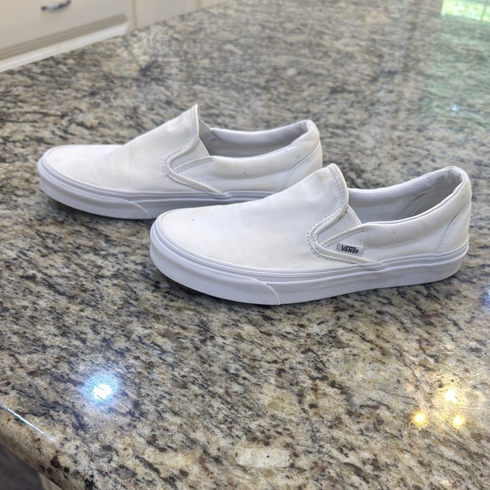 Vans Women's White Slip-On Sneakers